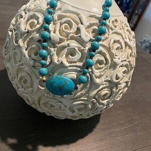 Turquoise Chunky Beaded Necklace